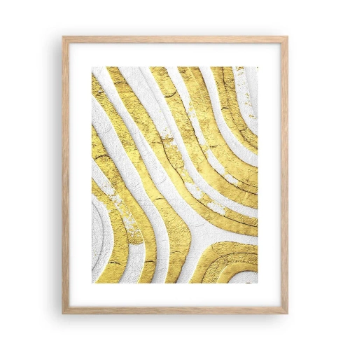 Een poster in een licht eiken lijst - Compositie in wit en goud - 40x50 cm