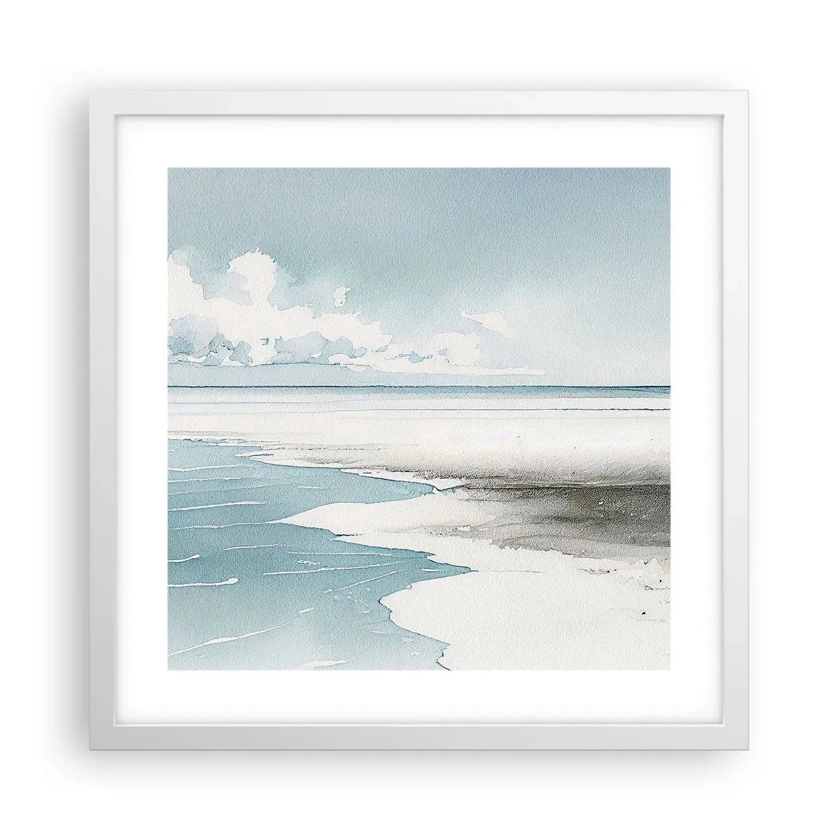 Poster in een witte lijst - Zachte vloed - 40x40 cm