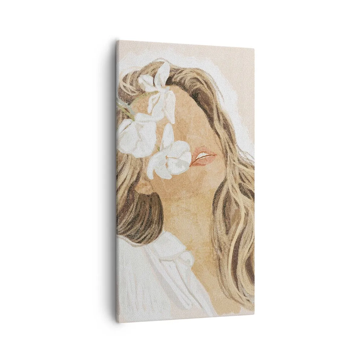 Schilderen op canvas - Tussen de bloemen in vervoering - 55x100 cm