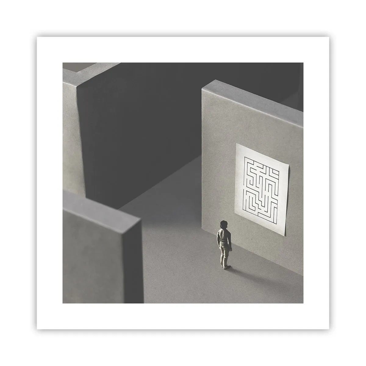 Poster - Maar waar ben ik? - 40x40 cm