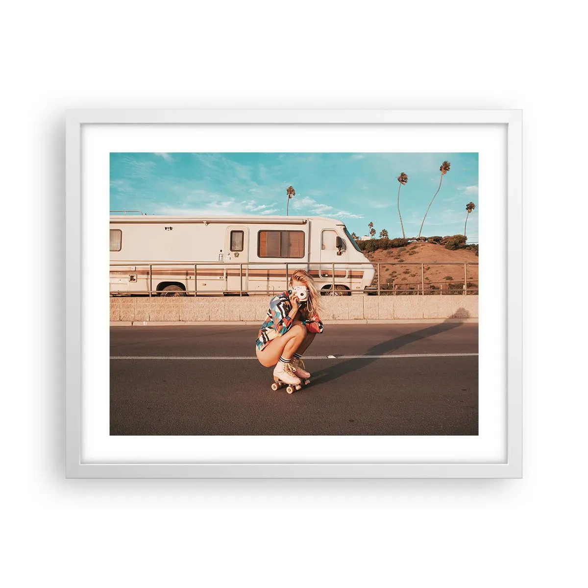 Poster in een witte lijst - Lach alsjeblieft! - 50x40 cm