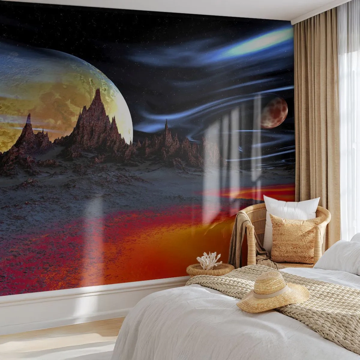 Fotobehang Premium Canvas - Onbekende wereld - Abstractie, Kosmos, 3D - 500x350 cm