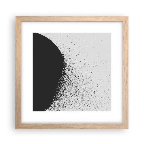 Een poster in een licht eiken lijst - Beweging van moleculen - 30x30 cm