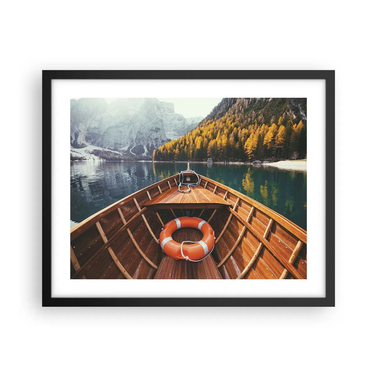 Poster in een zwarte lijst - Bergtocht - 50x40 cm