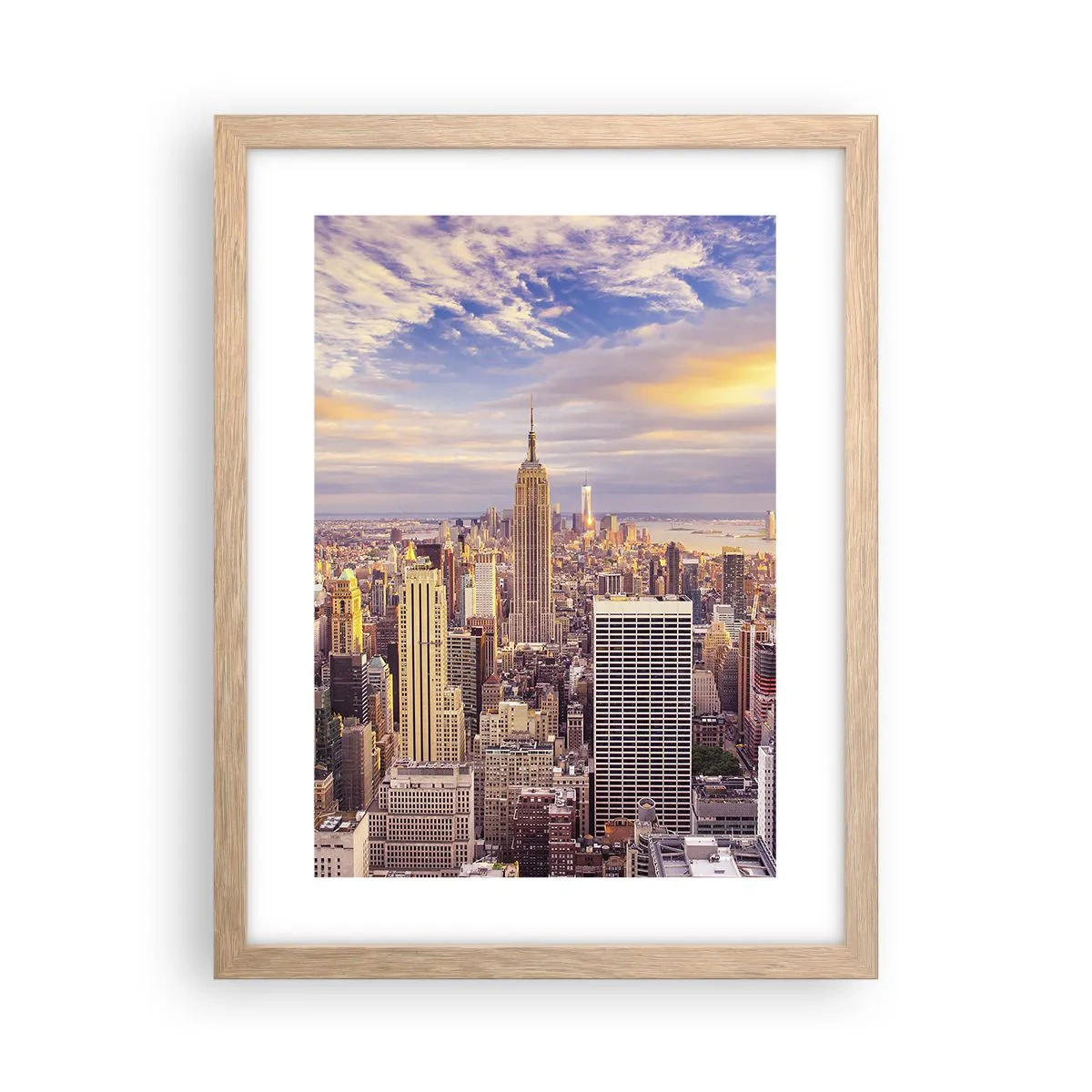 Een poster in een licht eiken lijst - Reik alleen naar de wolken - 30x40 cm