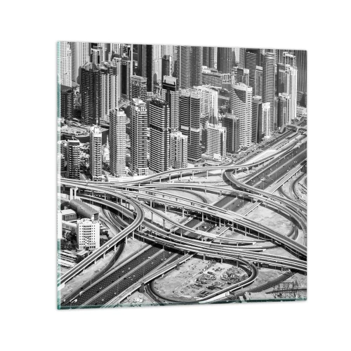 Schilderen op glas - Dubai - de onmogelijke stad - 70x70 cm