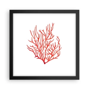 Poster in een zwarte lijst - Koraal filigraan - 30x30 cm