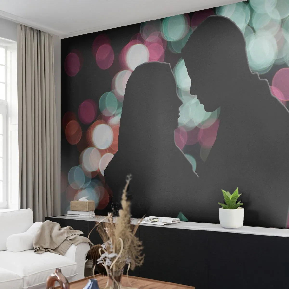 Zelfklevend Fotobehang Deluxe Sticker - Ja! - Mensen, Verliefd stel, Datum nacht - 250x175 cm