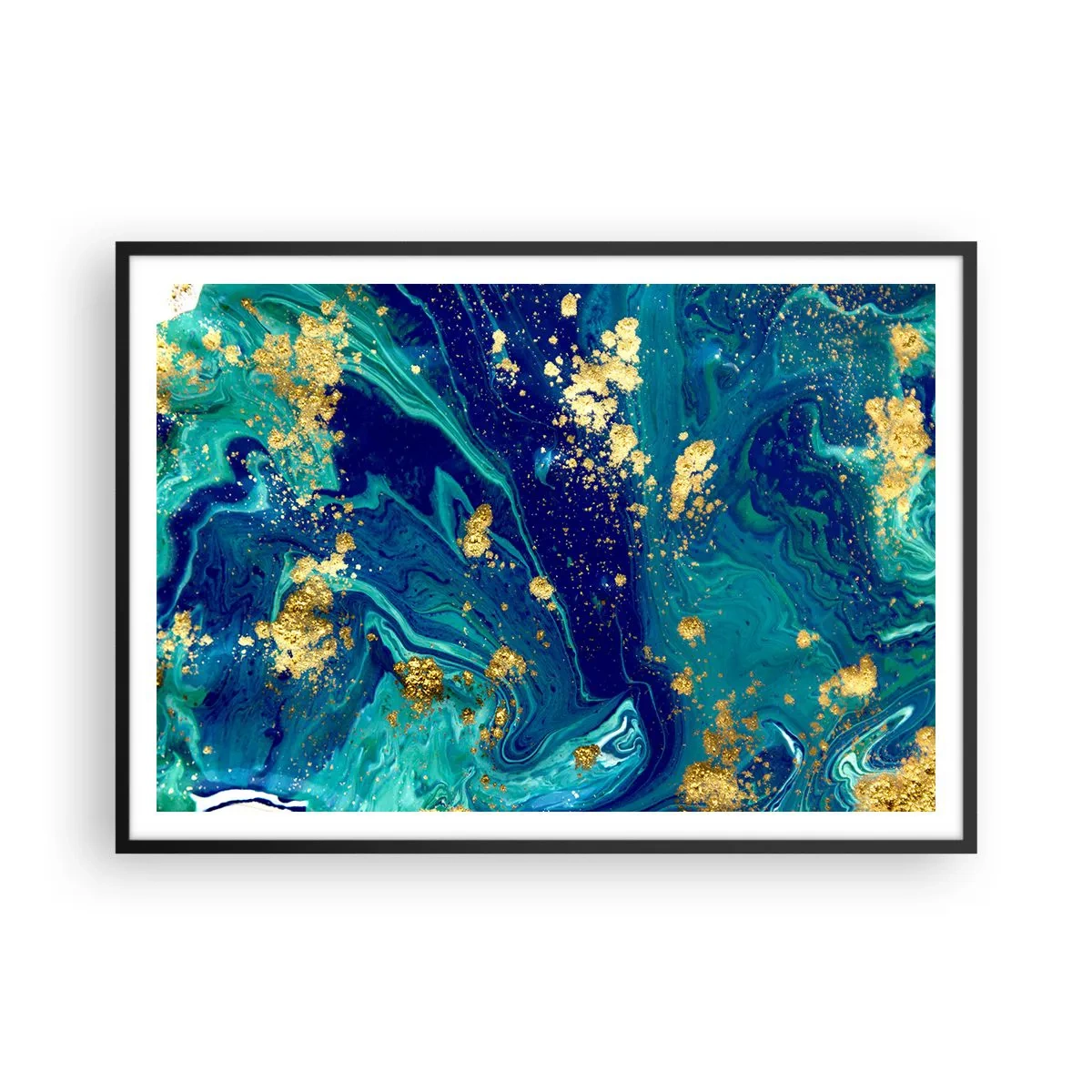 Poster in een zwarte lijst - De bloemblaadjes van de zon - 100x70 cm