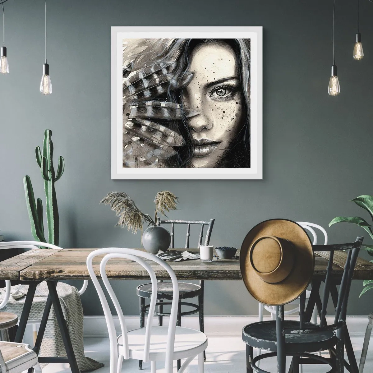 Poster in een witte lijst - Wilde schoonheid - 30x30 cm