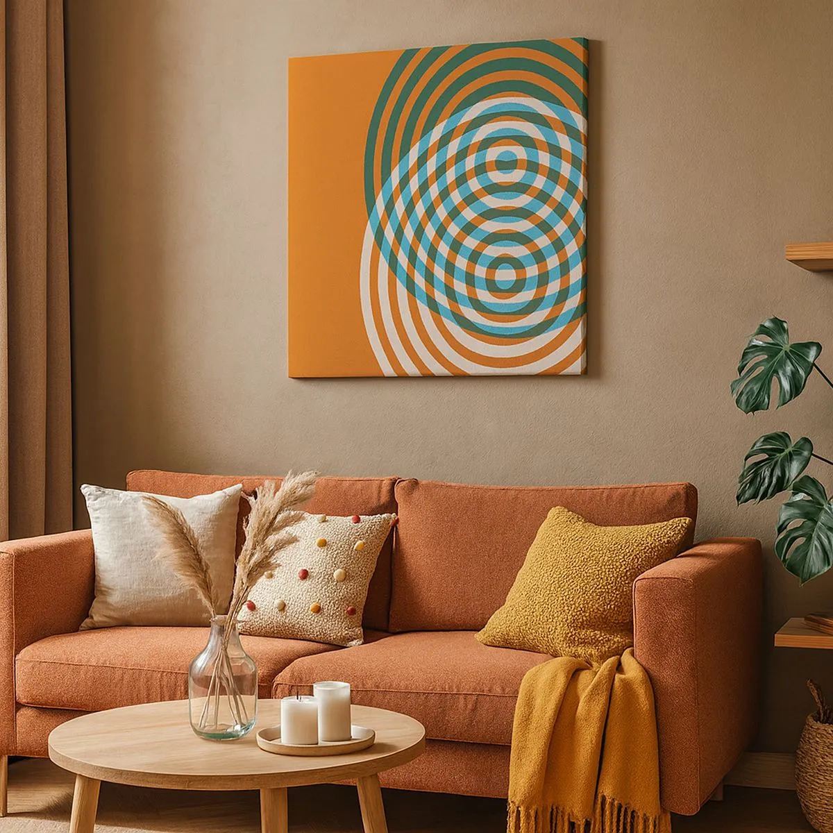 Schilderen op canvas - Abstracte circulaire variatie - 30x30 cm