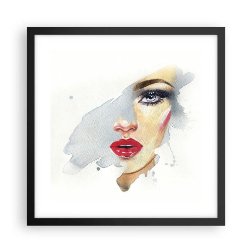 Poster in een zwarte lijst - Weerspiegeld in een druppel water - 40x40 cm