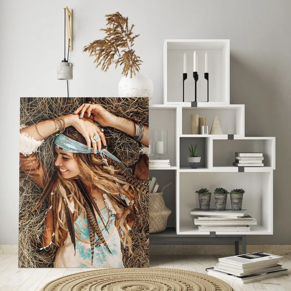 Schilderen op glas - Op weg naar de zomer van de liefde - 70x100 cm