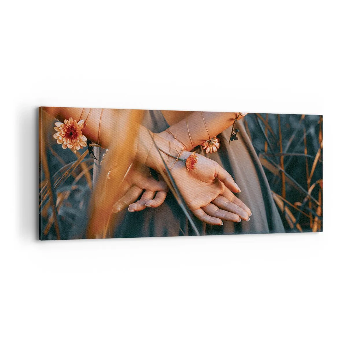 Schilderen op canvas - Verbonden met de natuur - 100x40 cm