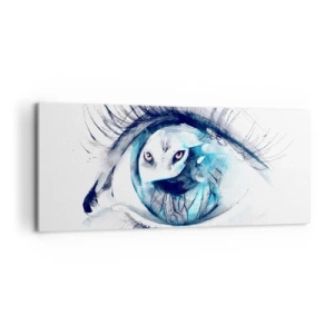 Schilderen op canvas - Oog in oog met wildheid - 100x40 cm