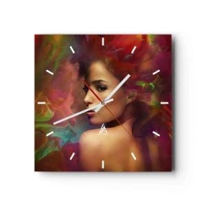 Wandklok - Klok - Mooier dan een regenboog, zo delicaat als een mist - 30x30 cm