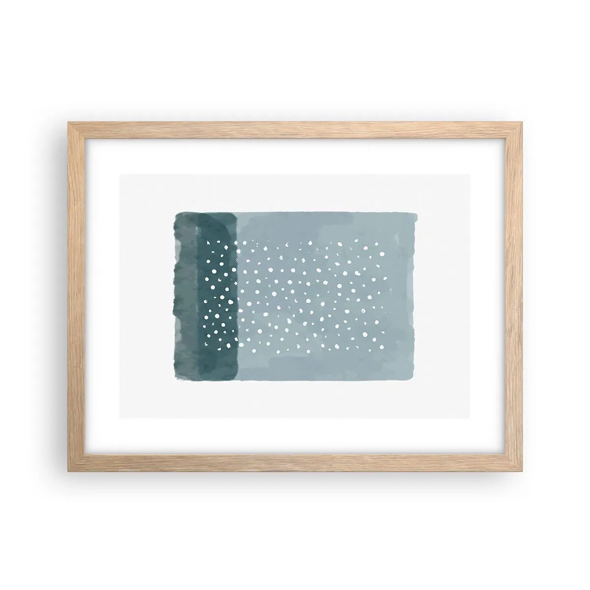 Een poster in een licht eiken lijst - Gegroeid op blauw - 40x30 cm