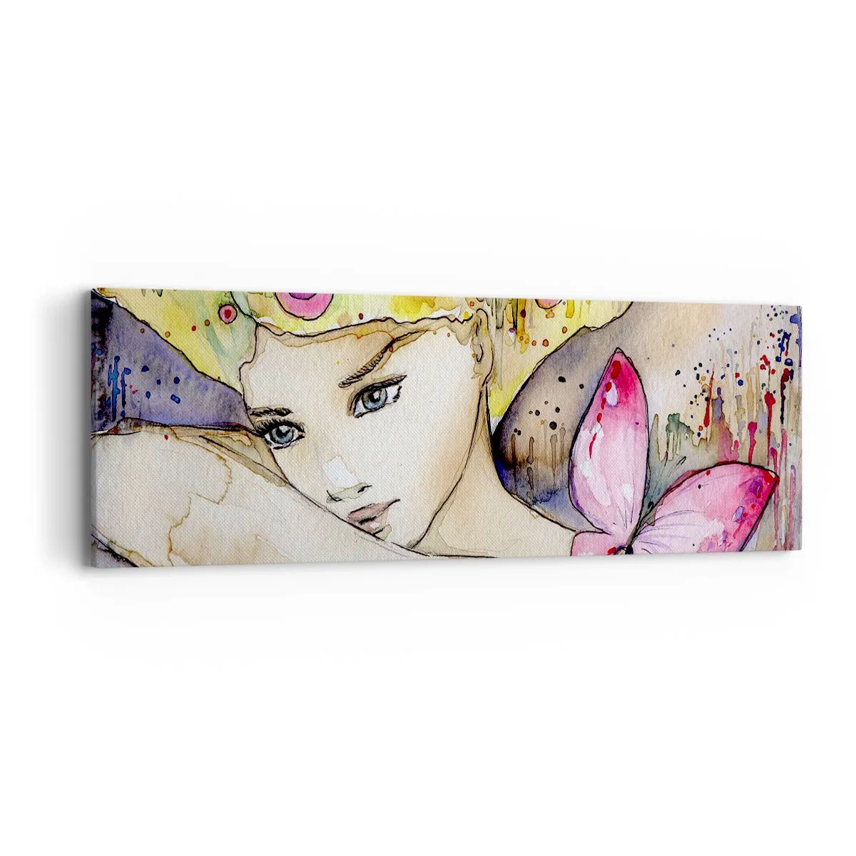Schilderen op canvas - Vlinderprinses - 90x30 cm