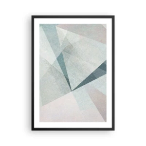 Poster in een zwarte lijst - Geometrische vormen in pasteltinten - 50x70cm - Makkelijk maar dynamisch - Moderne wanddecoratie voor woonkamer en slaapkamer ARTTOR