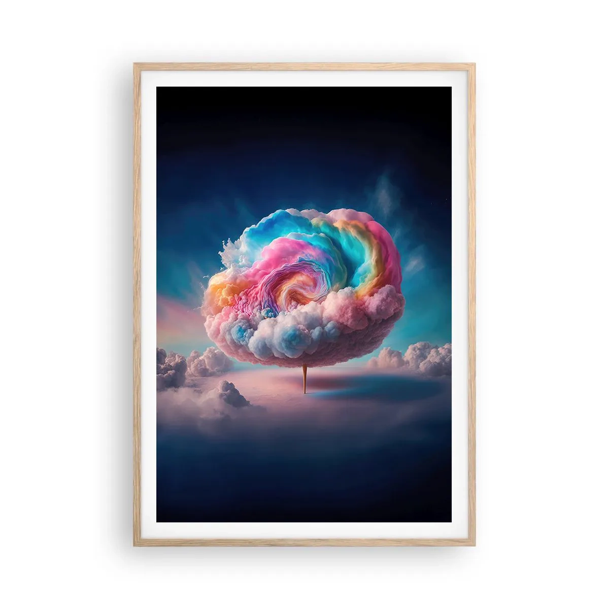 Een poster in een licht eiken lijst - De droom van een pretpark - 70x100 cm
