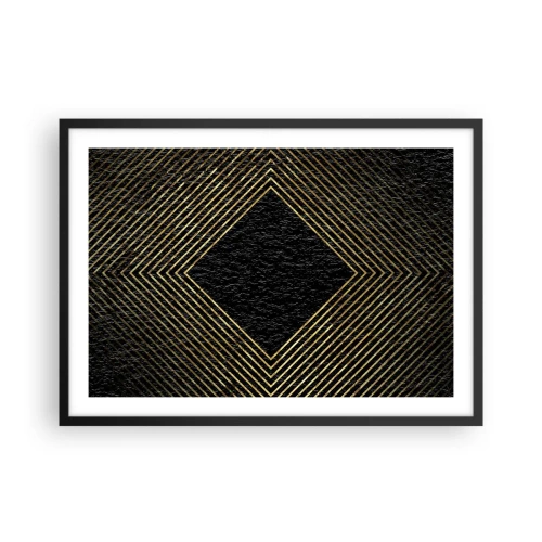 Poster in een zwarte lijst - Geometrie in glamoureuze stijl - 70x50 cm