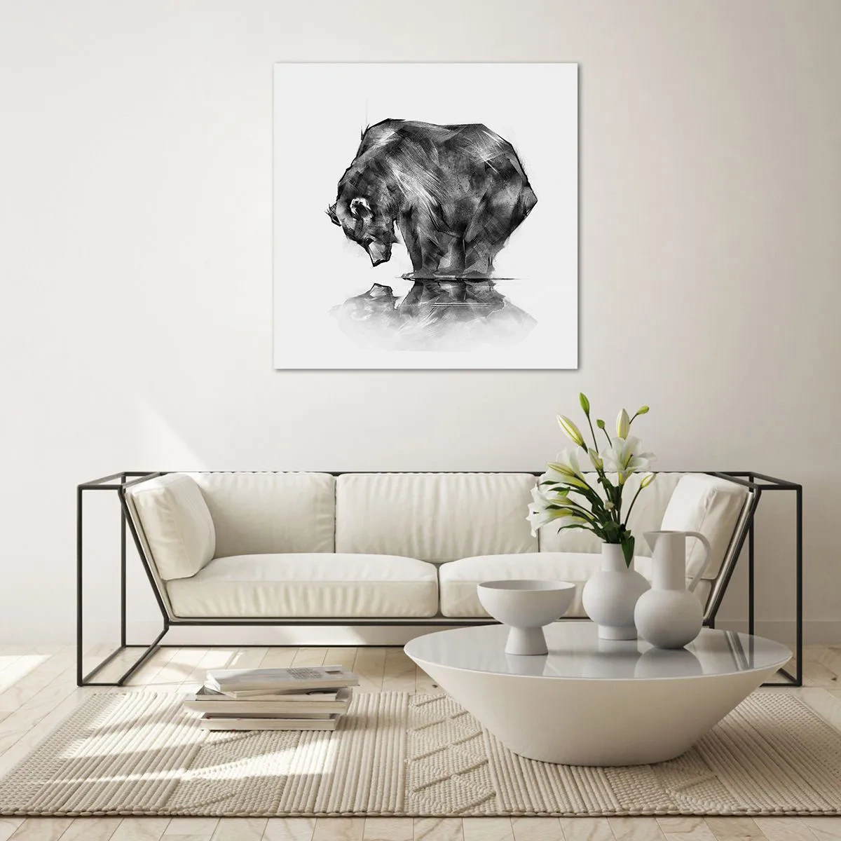 Schilderen op glas - Leuk om een geliefde persoon te zien - 70x70 cm