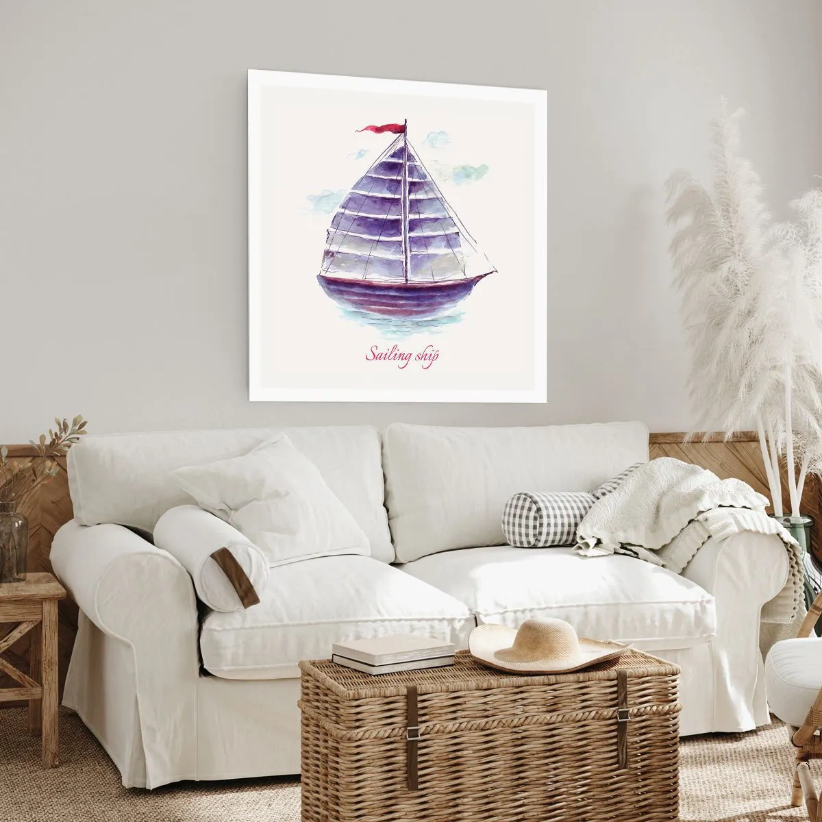 Poster - Volle zeilen en rustig water - 40x40 cm