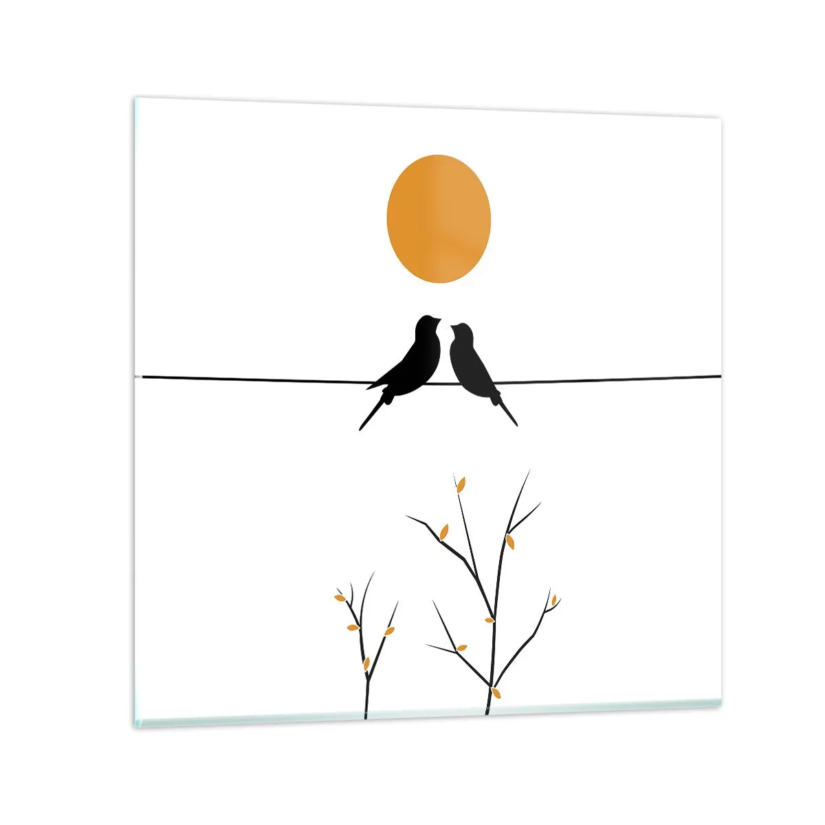 Schilderen op glas - Nachtegalen avond - 70x70 cm