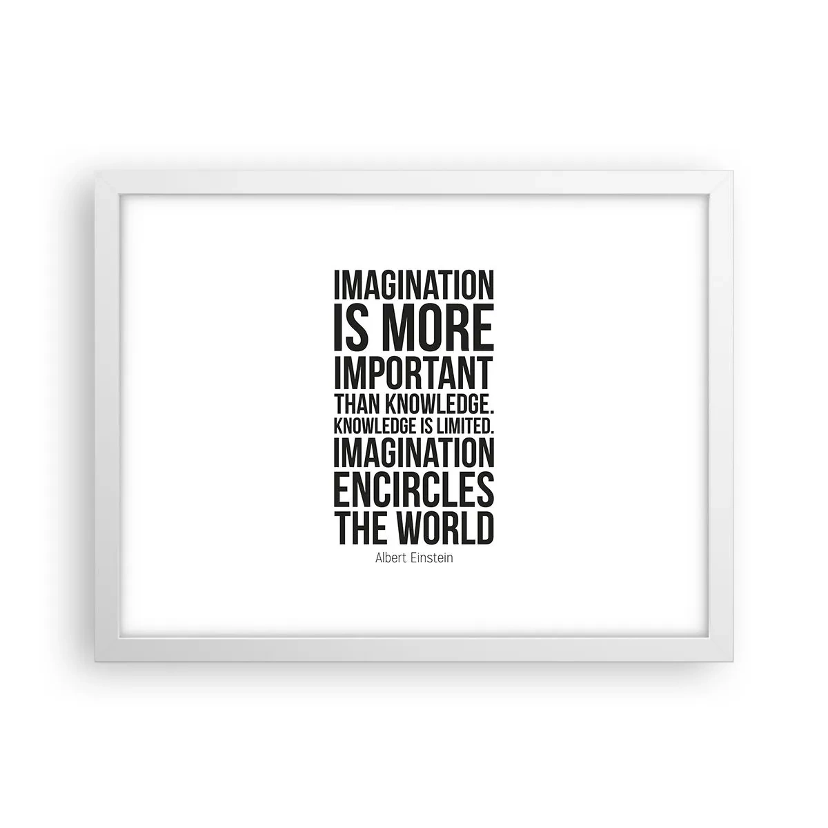 Poster in een witte lijst - Einstein over de kracht van verbeelding - 40x30 cm