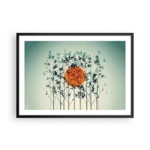Poster in een zwarte lijst - Japanse zon - 70x50 cm