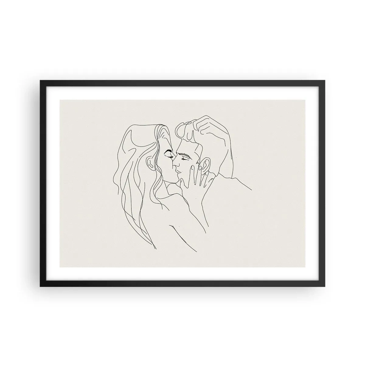 Poster in een zwarte lijst - Verstrikt in gevoel - 70x50 cm