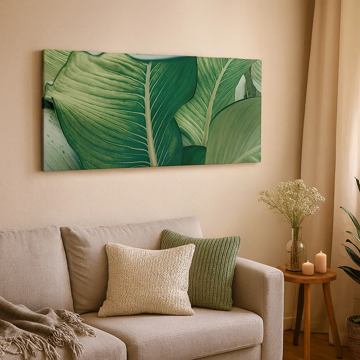 Schilderen op canvas - Intens groen leven - 30x30 cm