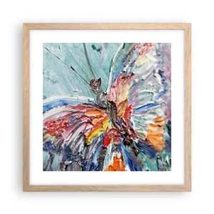 Een poster in een licht eiken lijst - Geschilderd door de natuur - 40x40 cm