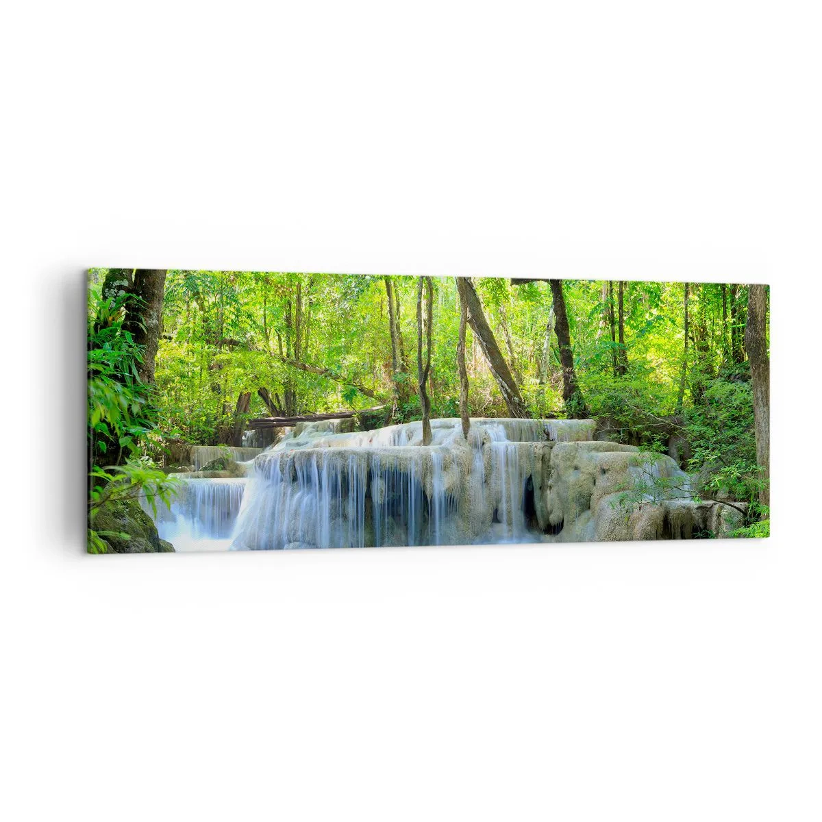 Schilderen op canvas - Verdrinken in turkoois en groen - 140x50 cm