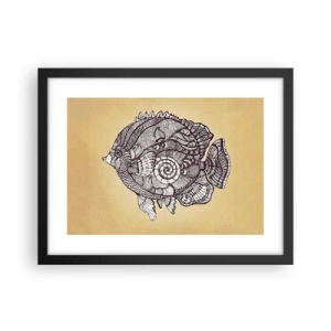 Poster in een zwarte lijst - Uit een oceaan van ornamenten - 40x30 cm