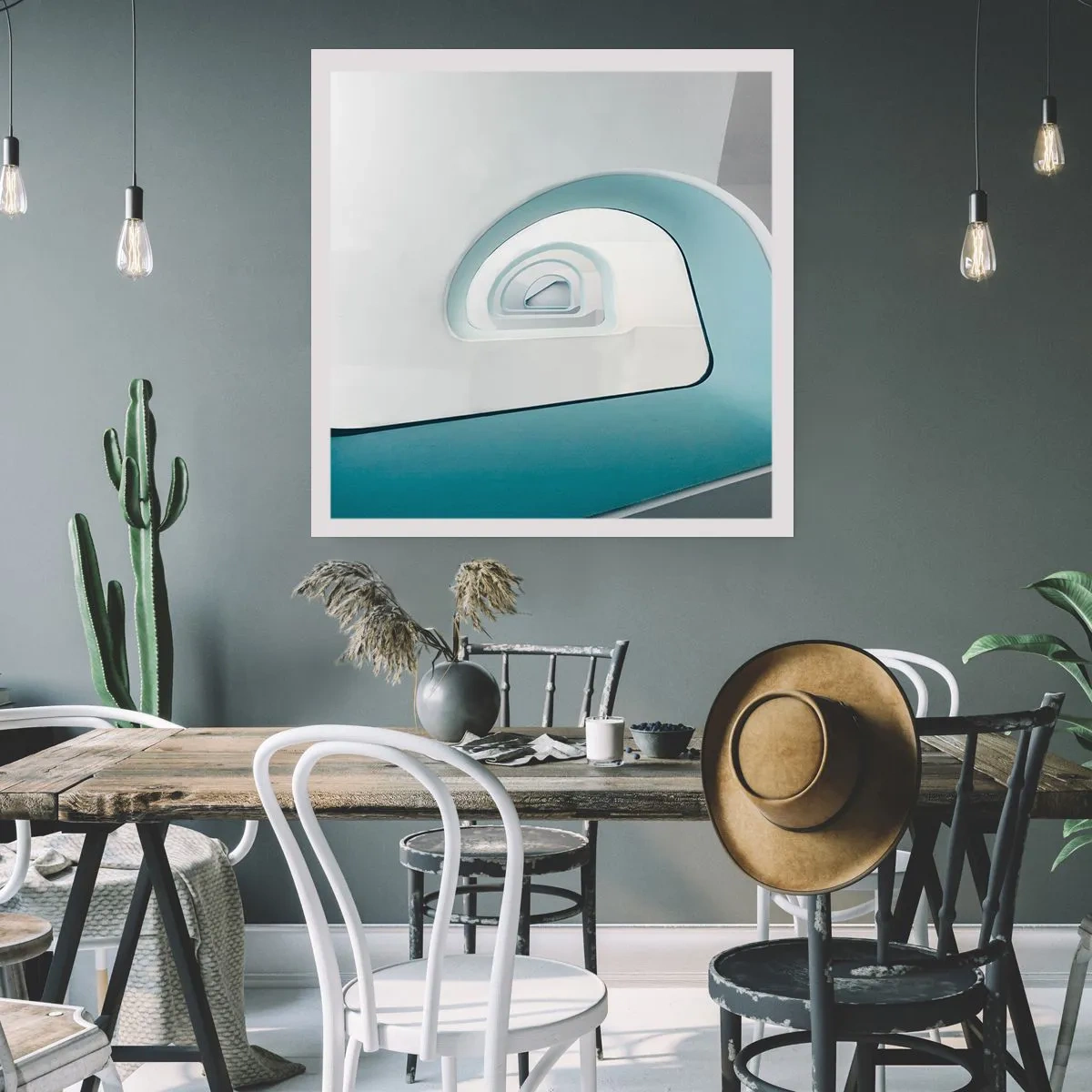 Poster - Naar de bodem van de blauwe - 60x60 cm