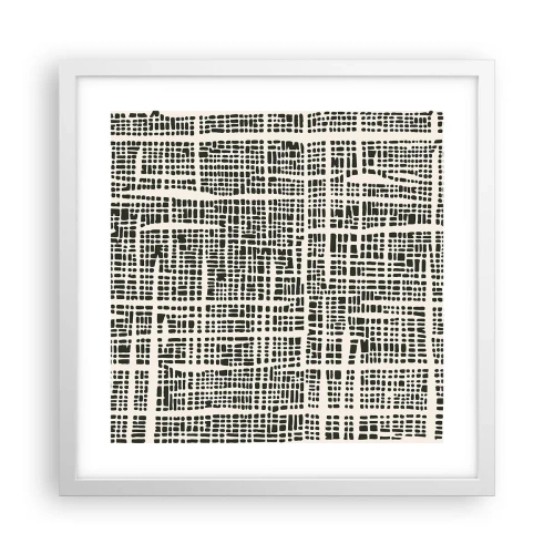 Poster in een witte lijst - Geweven compositie - 40x40 cm
