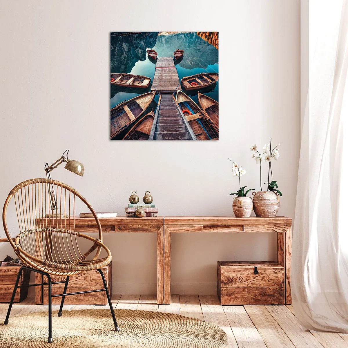 Schilderen op canvas - Ik wacht bij de jachthaven - 50x50 cm