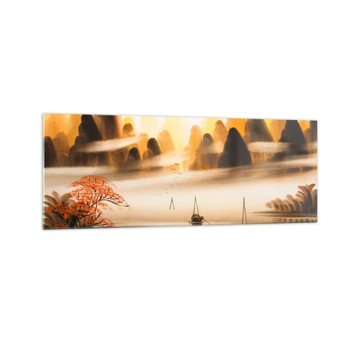 Schilderen op glas - Verder dan het Verre Oosten - 140x50 cm