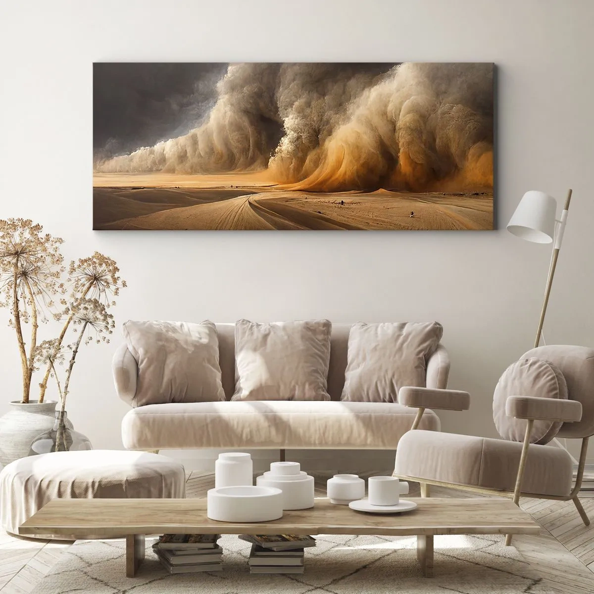 Schilderen op canvas - De toorn van de woestijn - 100x40 cm