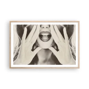 Een poster in een licht eiken lijst - Ik kom al! - 91x61 cm