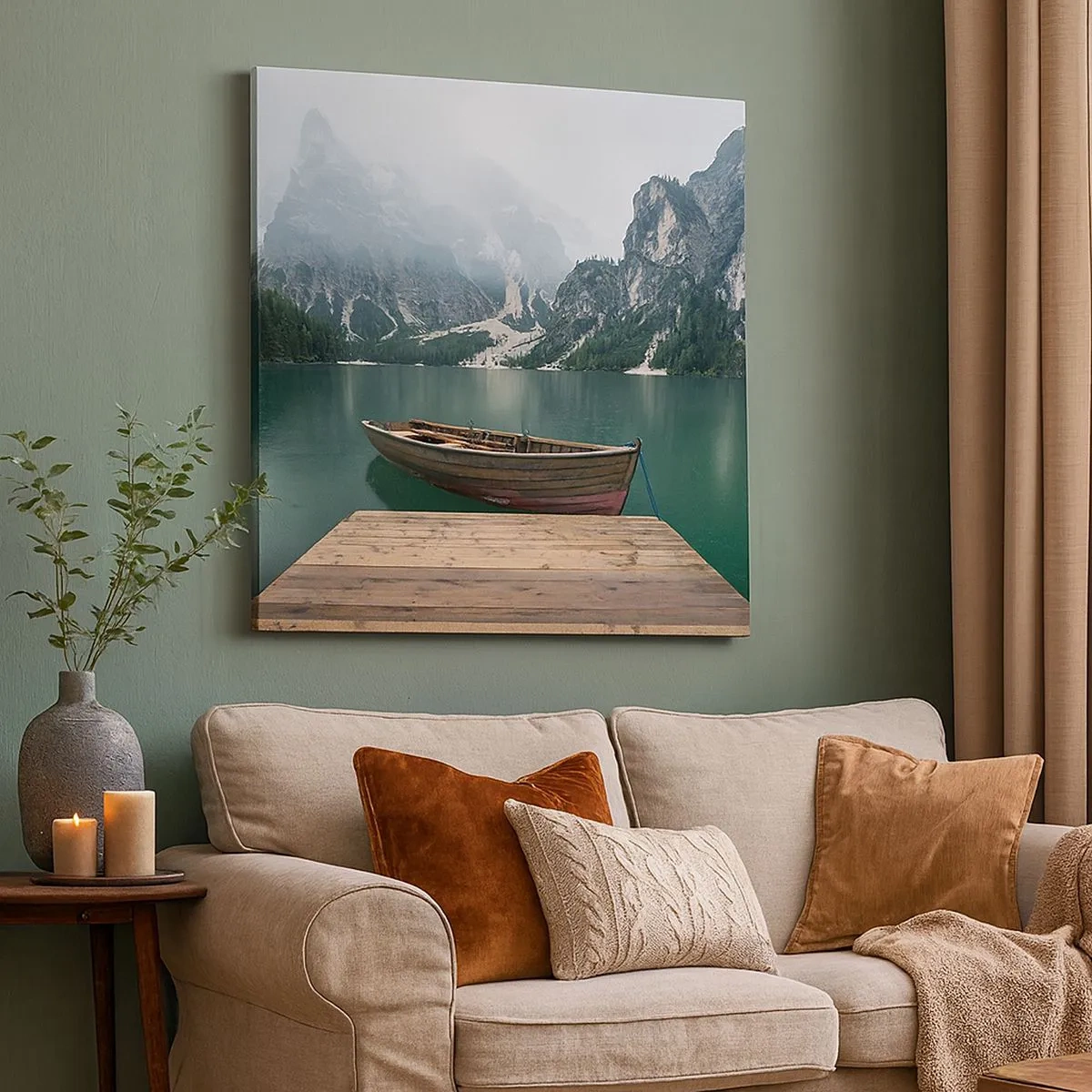 Schilderen op canvas - "En de trotse rotsen van het voorhoofd" - 30x30 cm