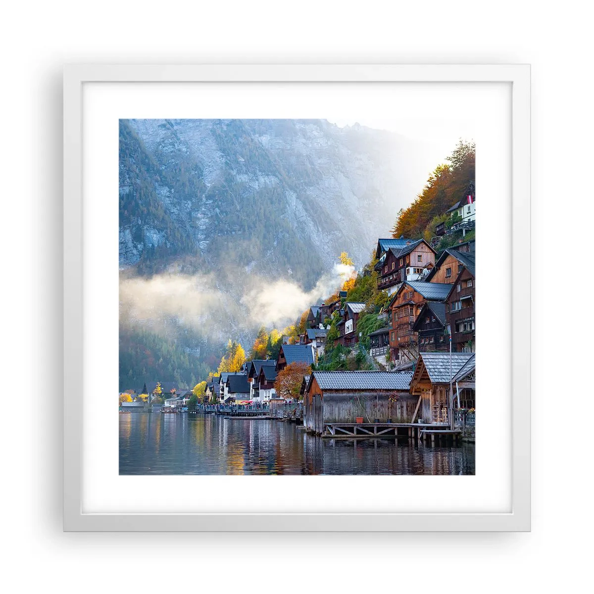 Poster in een witte lijst - Alpine sfeer - 40x40 cm