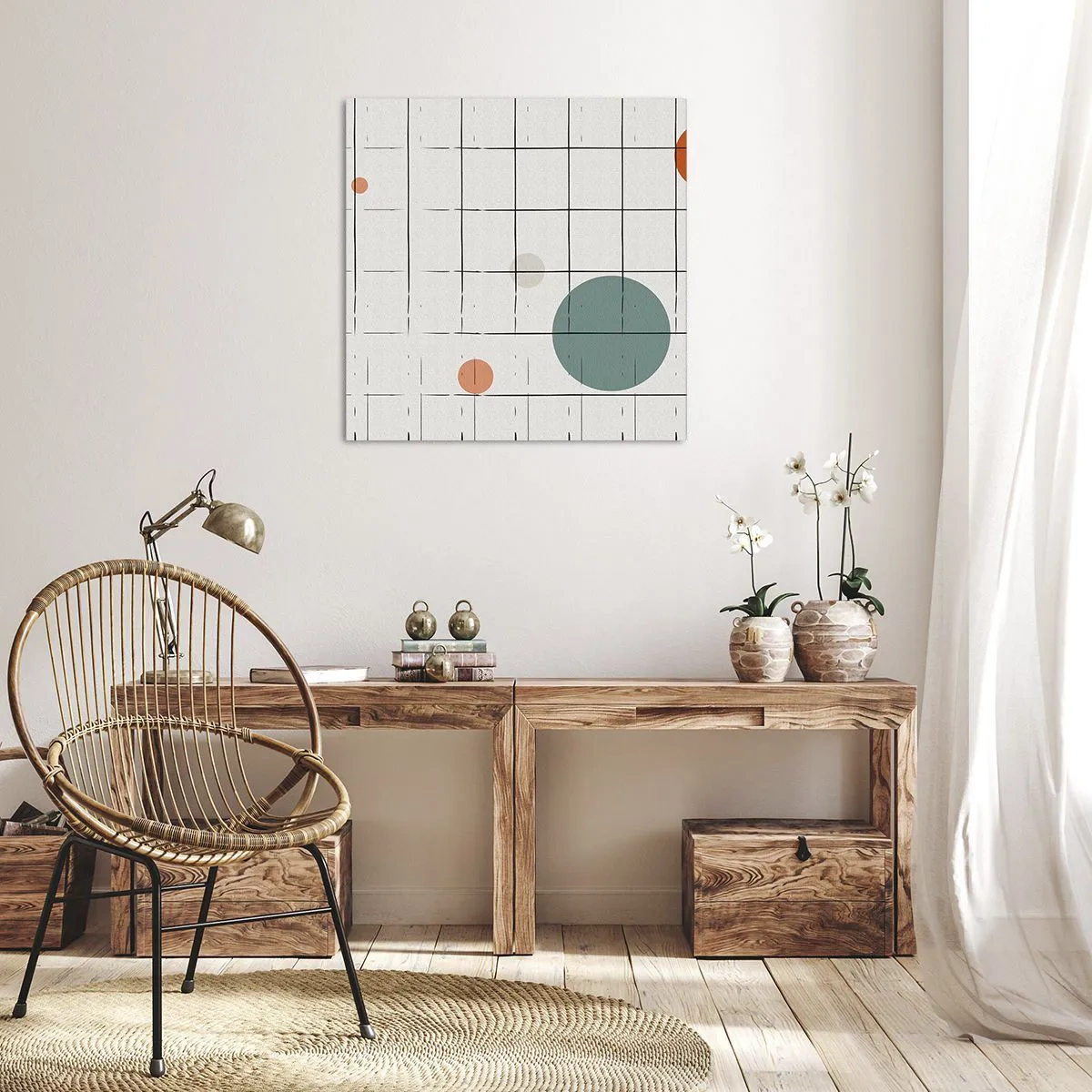 Schilderen op canvas - Gevangen. Wij of zij? - 30x30 cm