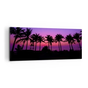 Schilderen op canvas - Avond onder de palmbomen - 100x40 cm