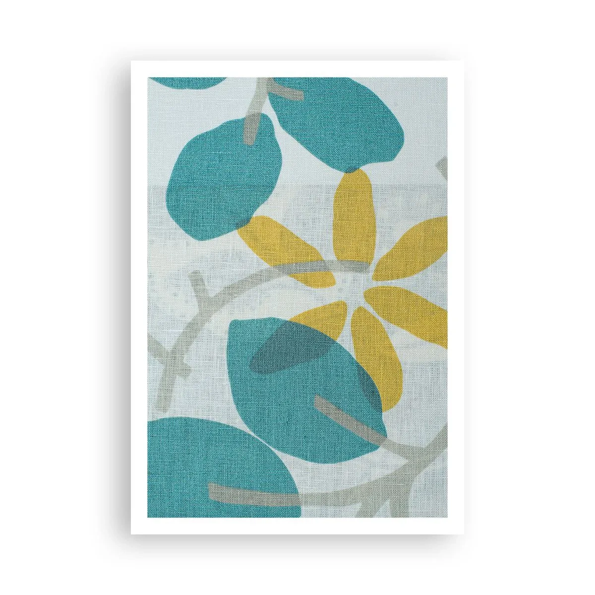 Poster - Tussen de azuurblauwe bladeren - 70x100 cm