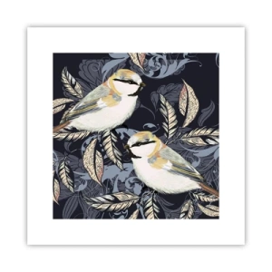 Poster - Geel-blauwe triller - 30x30 cm