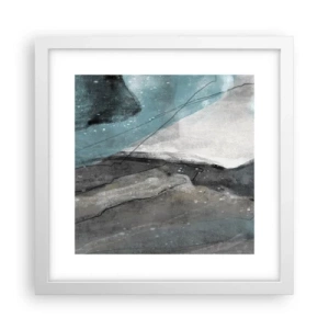 Poster in een witte lijst - Abstractie: rotsen en ijs - 30x30 cm