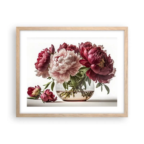 Een poster in een licht eiken lijst - In volle bloei van schoonheid - 50x40 cm