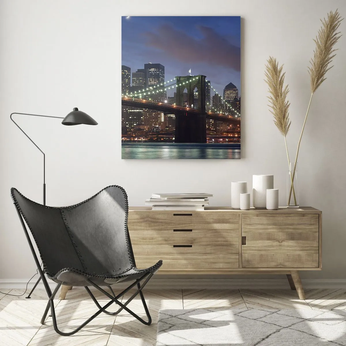 Schilderen op glas - Gloeiende nacht - 50x70 cm